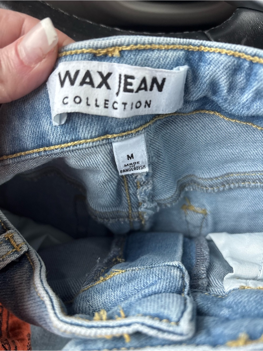 Wax Jean Light Blue Denim Jeans with Gold Stitching